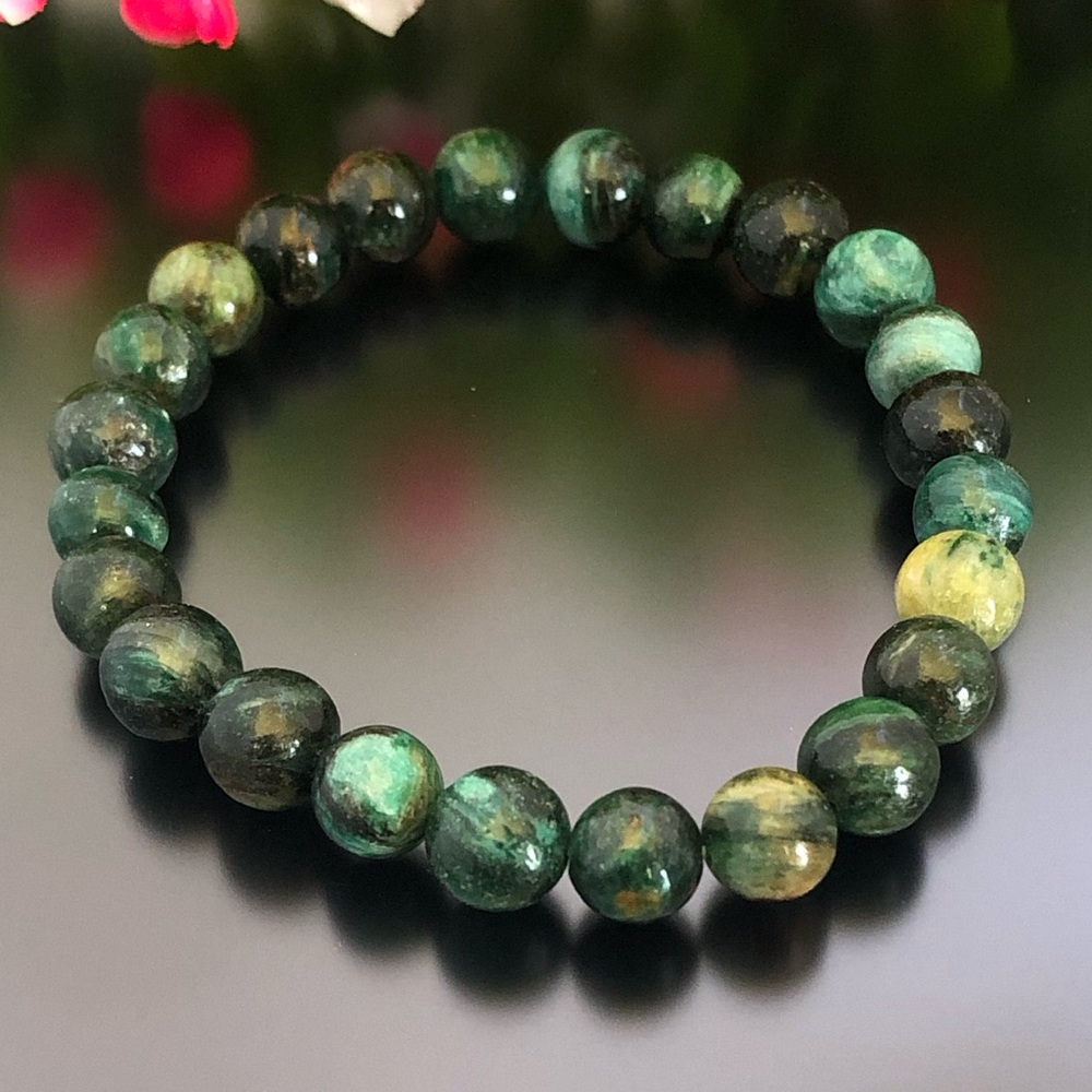 Emerald 8mm Natural Stone Beads Stretchable Bracelet